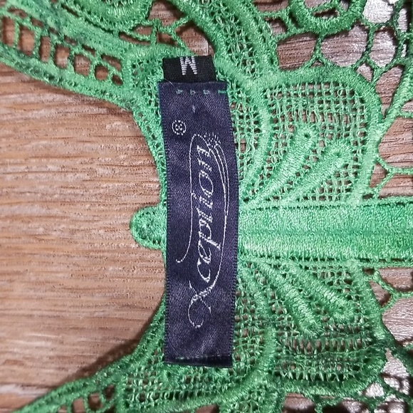 (M) Xception Rose Print Lace Vacation Evening Beach Cool Casual Assymetrical - Picture 3 of 12